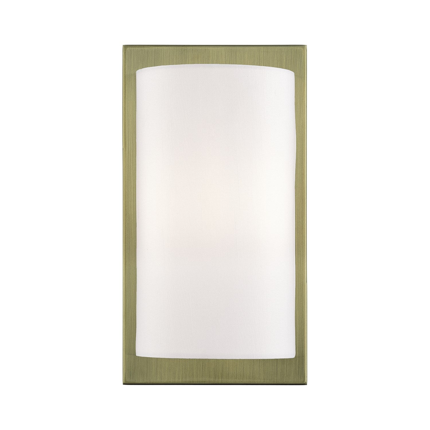 1 Light Antique Brass Ada Sconce With Hand Crafted Off-White Fabric Shade by Livex Lighting