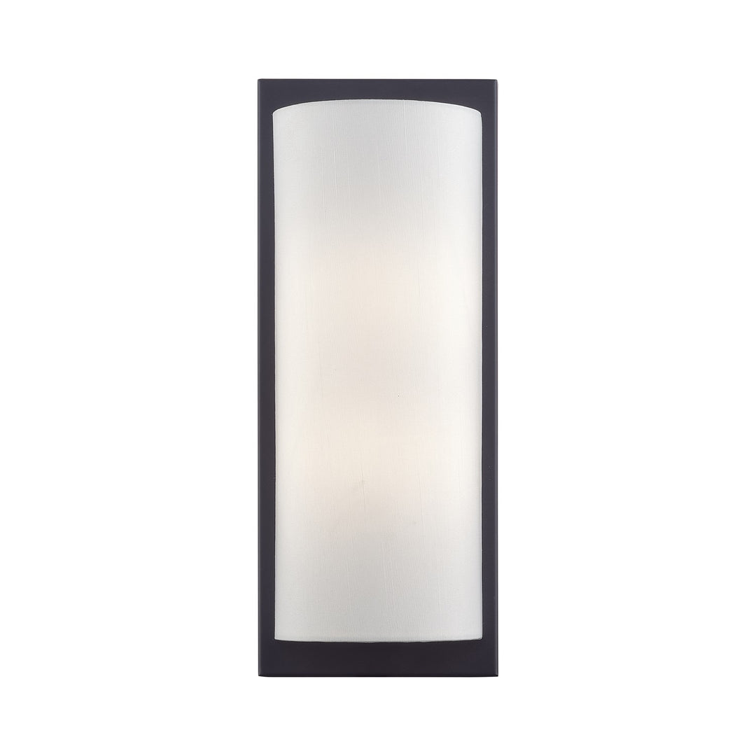 1 Light Black Large Ada Sconce With Hand Crafted Off-White Fabric Shade by Livex Lighting