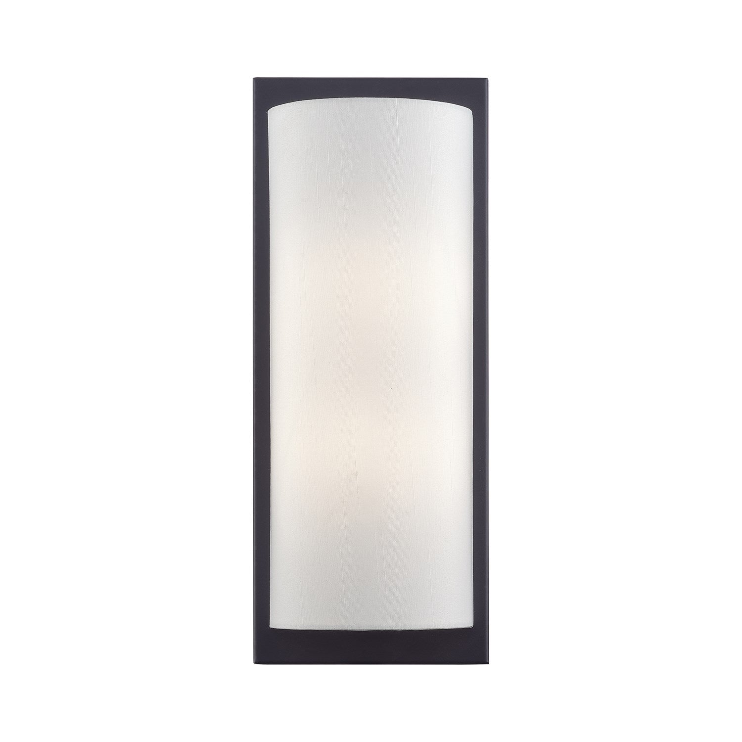 1 Light Black Large Ada Sconce With Hand Crafted Off-White Fabric Shade by Livex Lighting