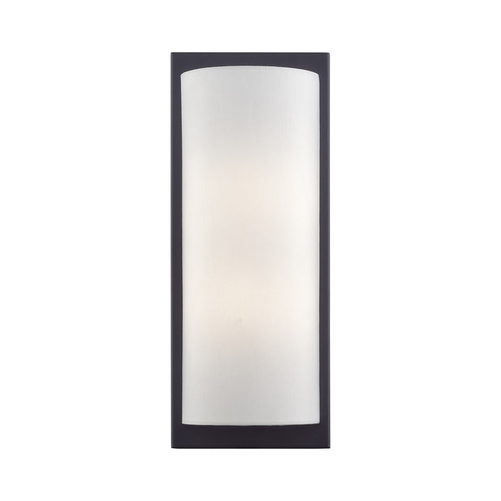 1 Light Black Large Ada Sconce With Hand Crafted Off-White Fabric Shade by Livex Lighting