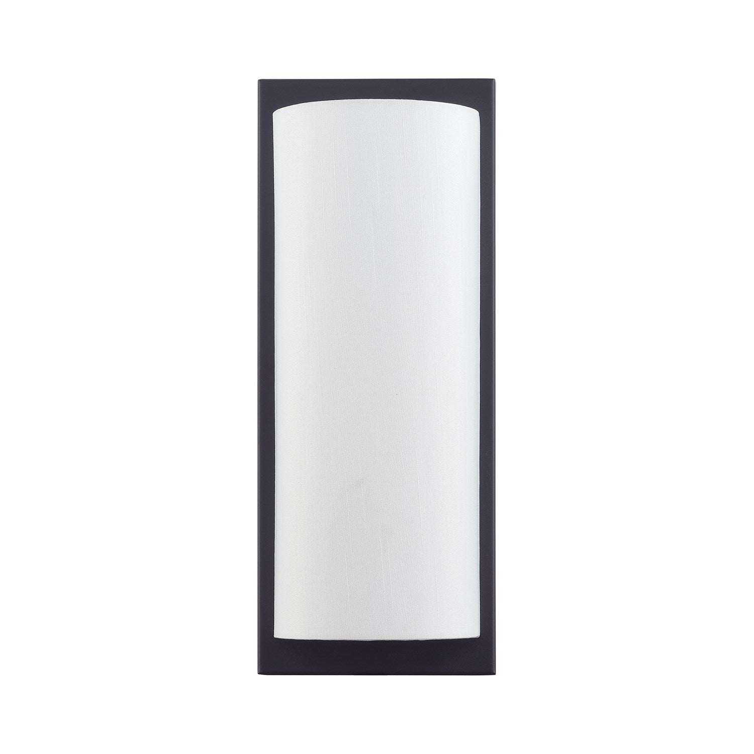 1 Light Black Large Ada Sconce With Hand Crafted Off-White Fabric Shade