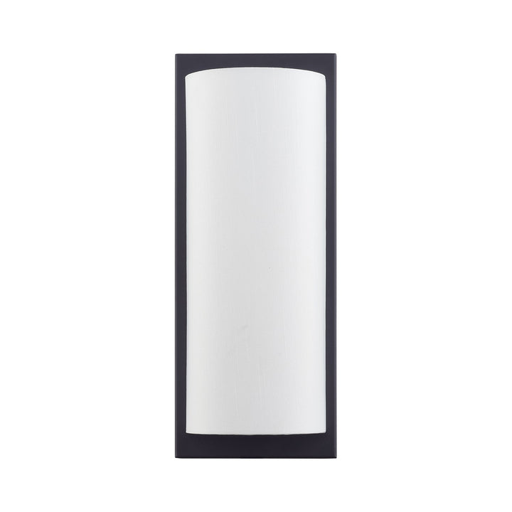 1 Light Black Large Ada Sconce With Hand Crafted Off-White Fabric Shade