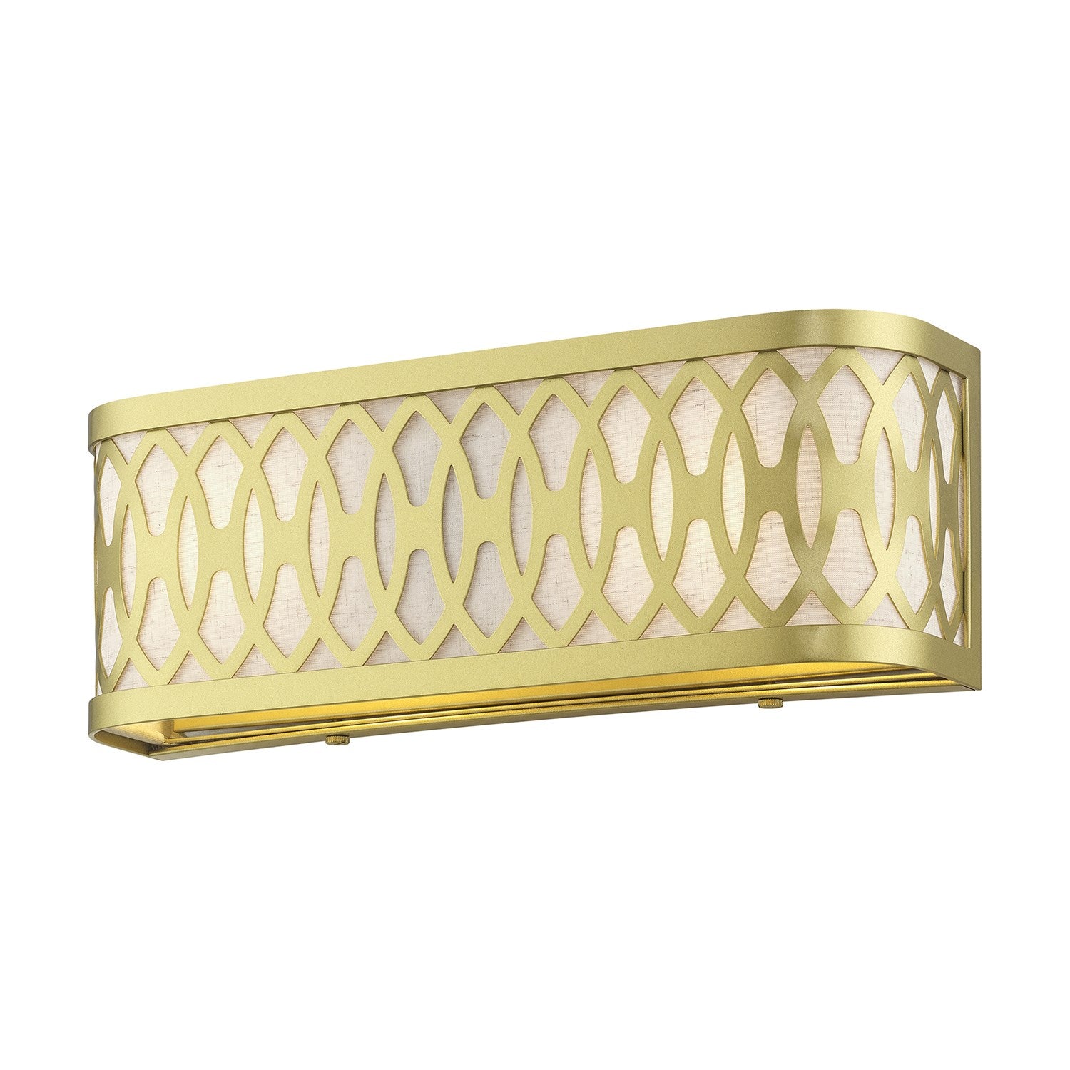 2 Light Soft Gold Ada Sconce With Hand Crafted Oatmeal Color Fabric by Livex Lighting