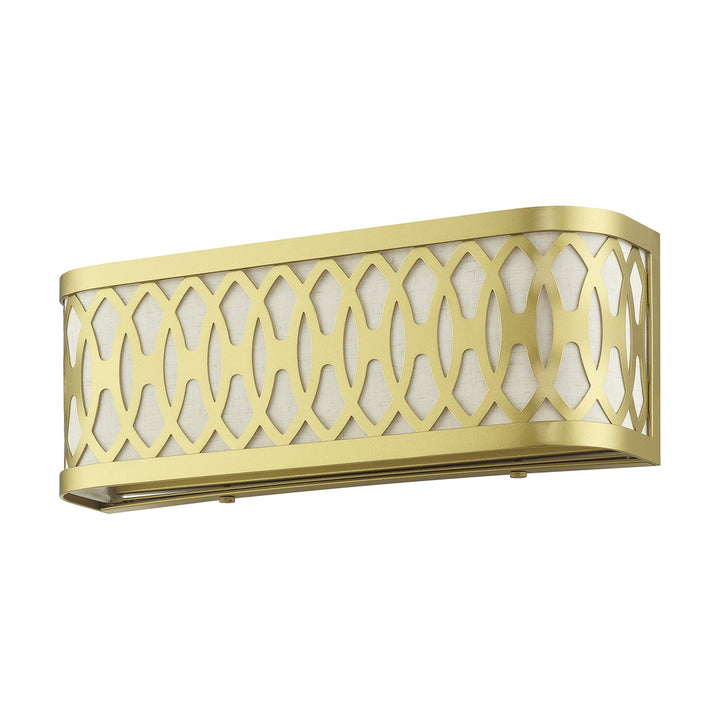 2 Light Soft Gold Ada Sconce With Hand Crafted Oatmeal Color Fabric