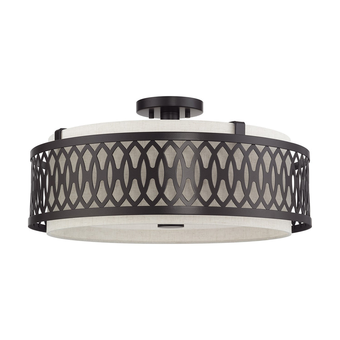 4 Light English Bronze Extra Large Semi-Flush