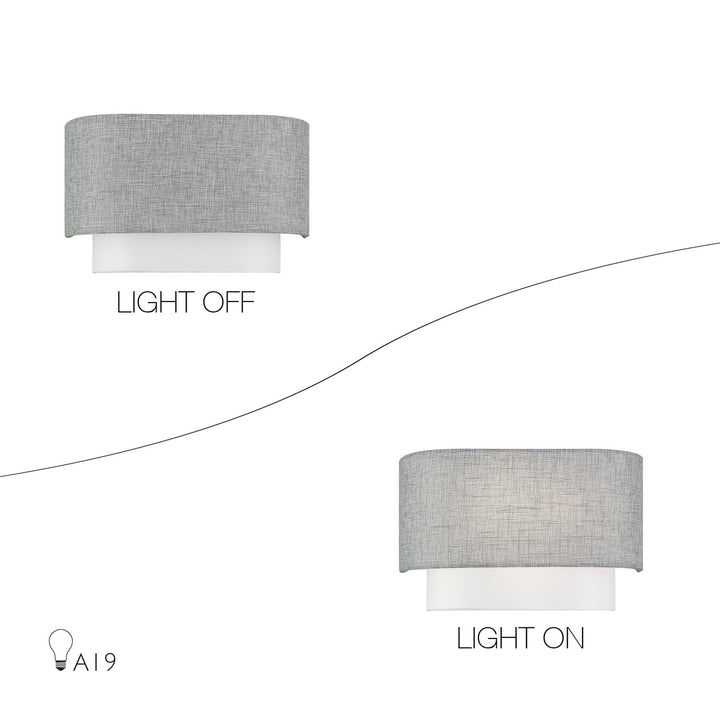 2 Light Brushed Nickel Ada Sconce With Hand Crafted Urban Gray