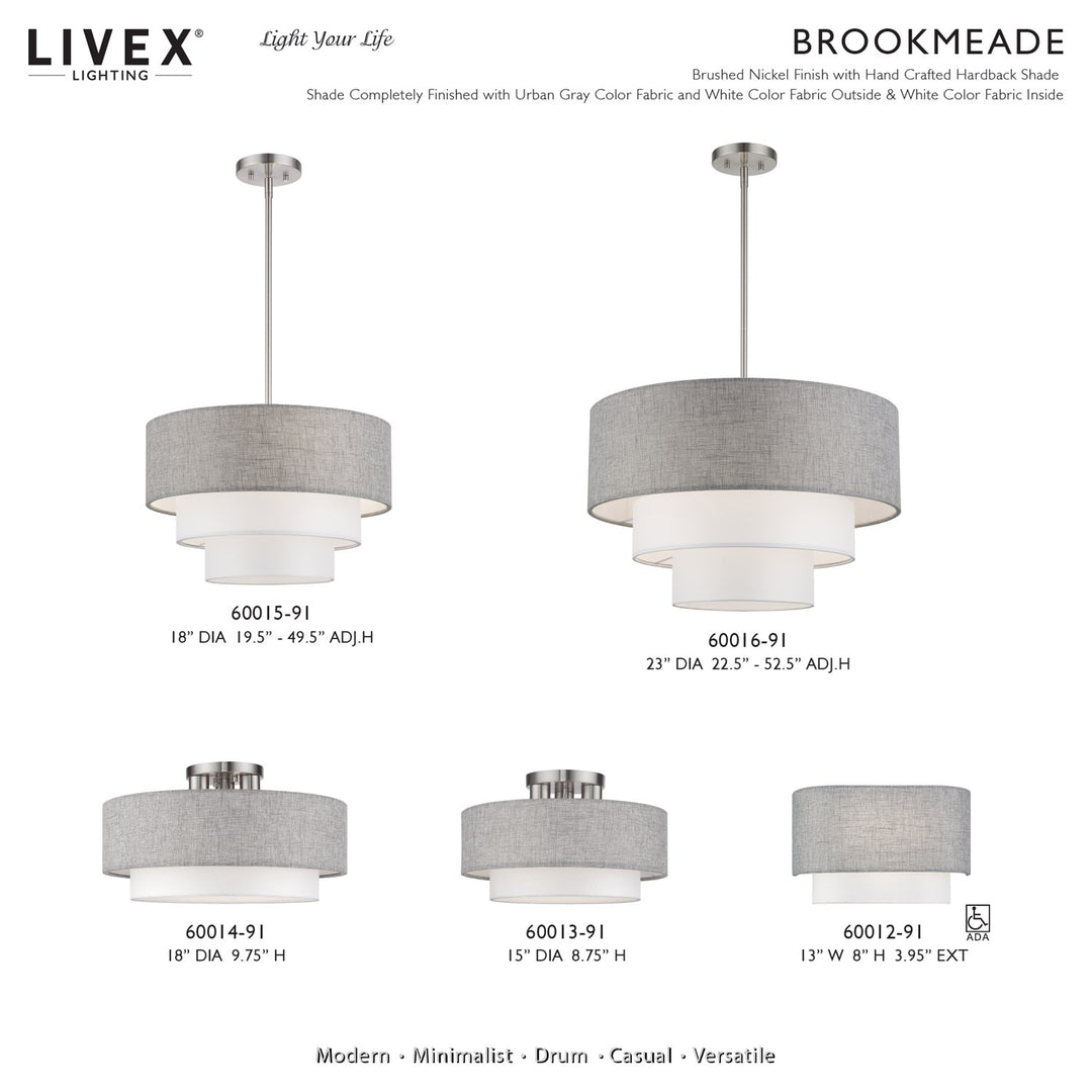 2 Light Brushed Nickel Ada Sconce With Hand Crafted Urban Gray