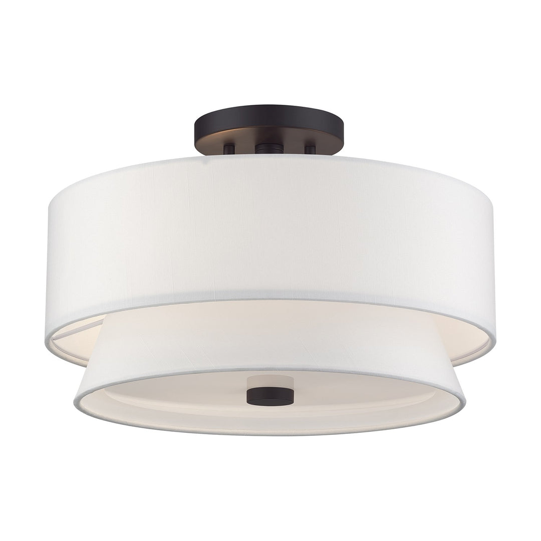 3 Light Bronze Large Semi-Flush