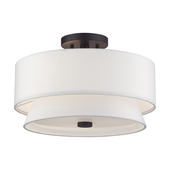 3 Light Bronze Large Semi-Flush