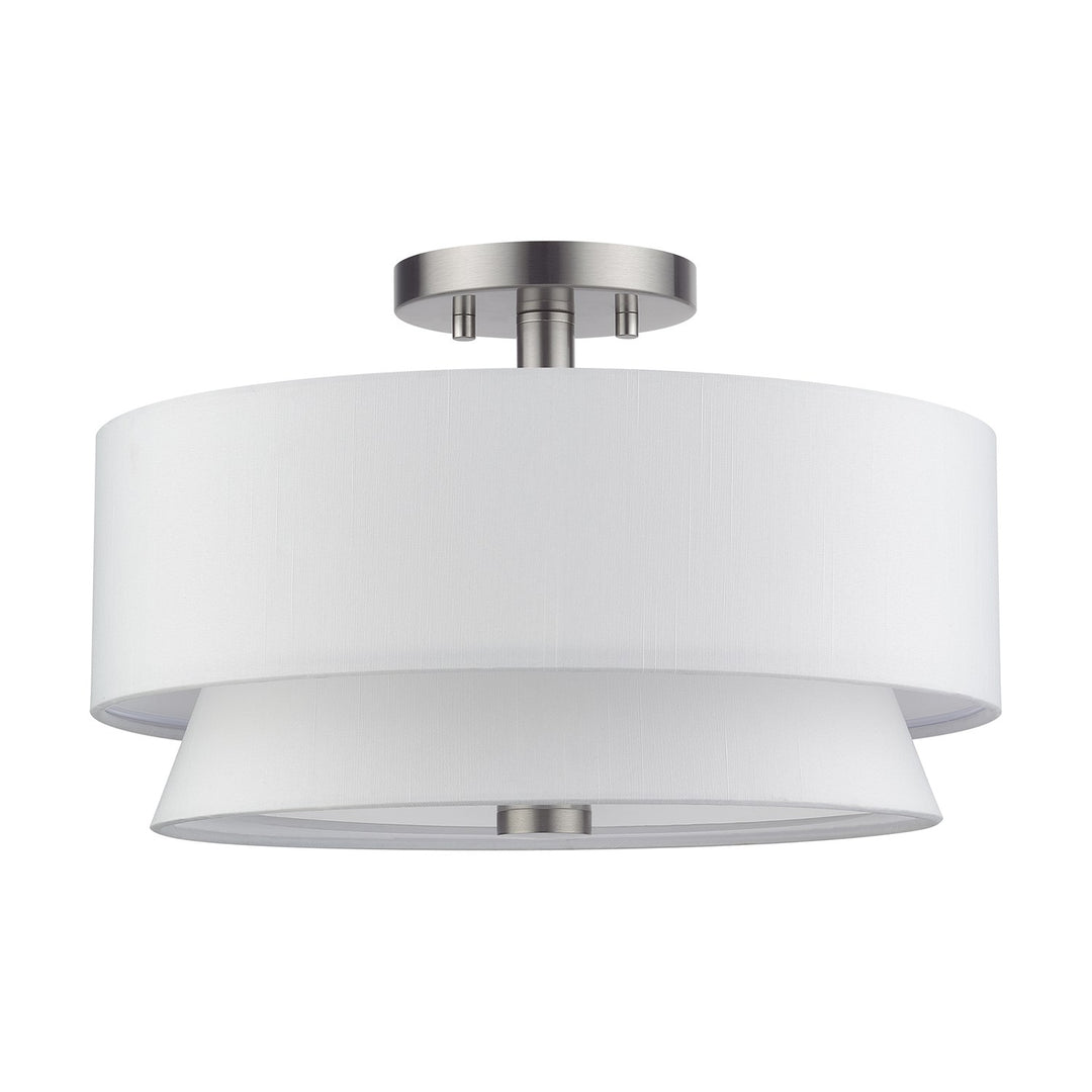 3 Light Brushed Nickel Large Semi-Flush