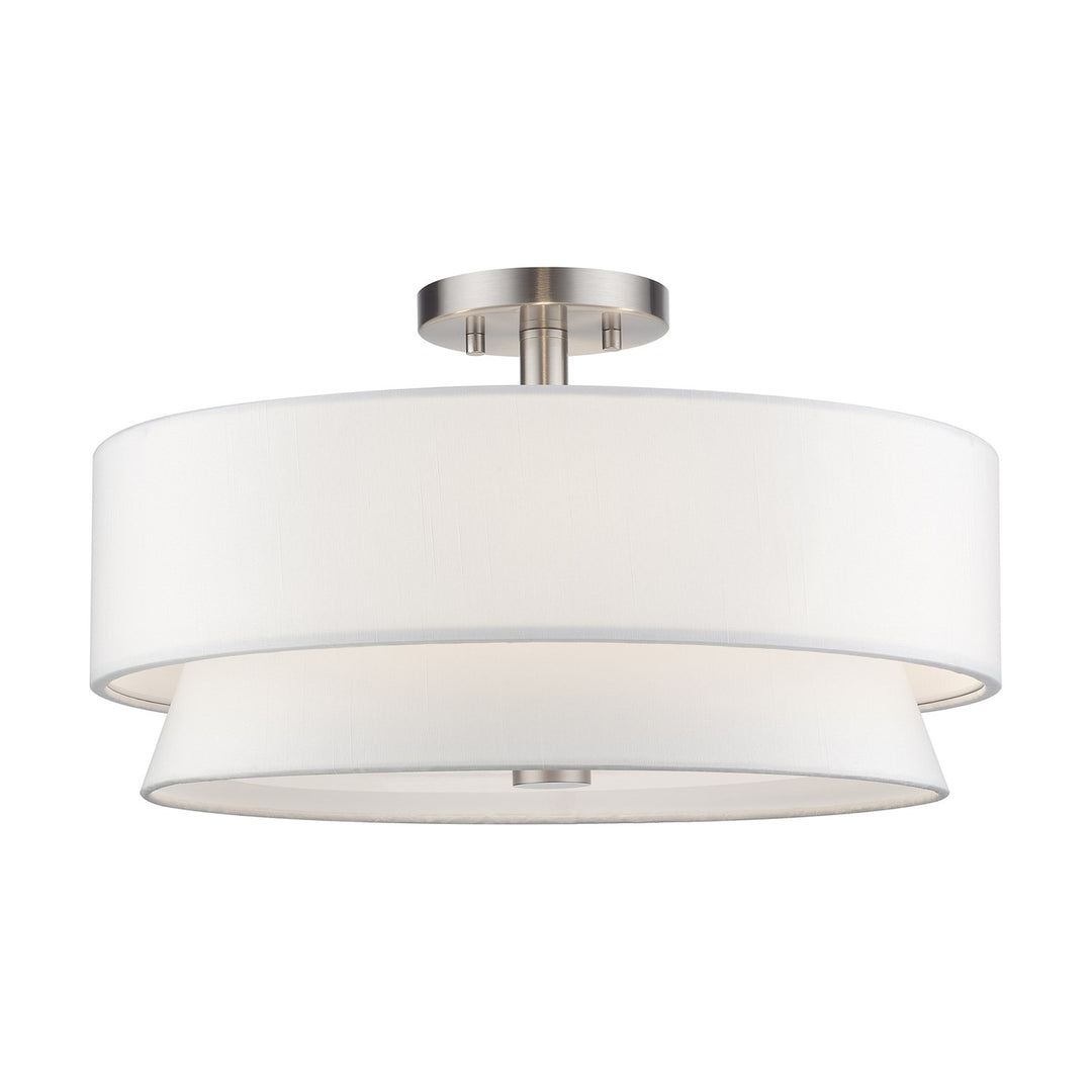 4 Light Brushed Nickel Large Semi-Flush by Livex Lighting