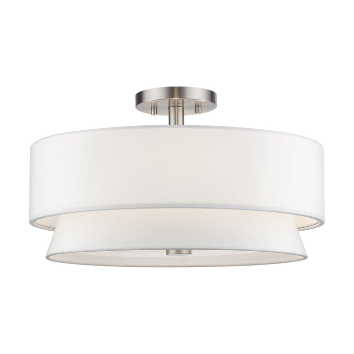 4 Light Brushed Nickel Large Semi-Flush by Livex Lighting