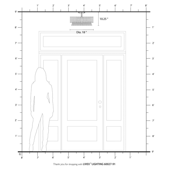4 Light Brushed Nickel Large Semi-Flush