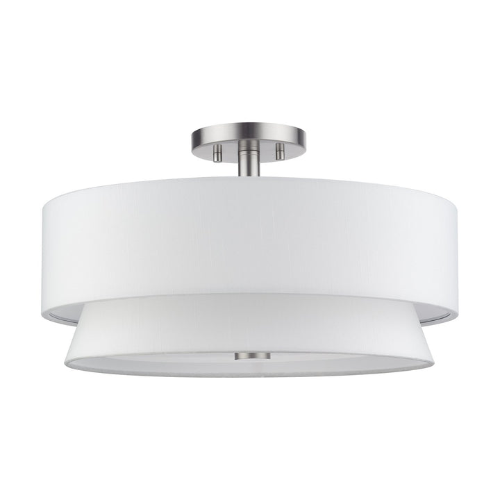 4 Light Brushed Nickel Large Semi-Flush