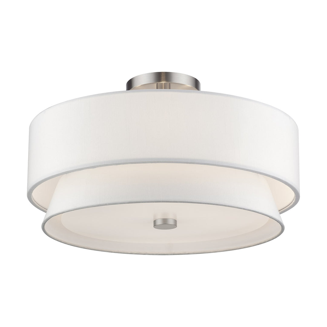 4 Light Brushed Nickel Large Semi-Flush