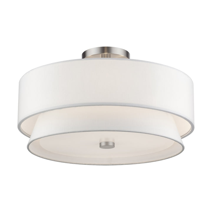 4 Light Brushed Nickel Large Semi-Flush