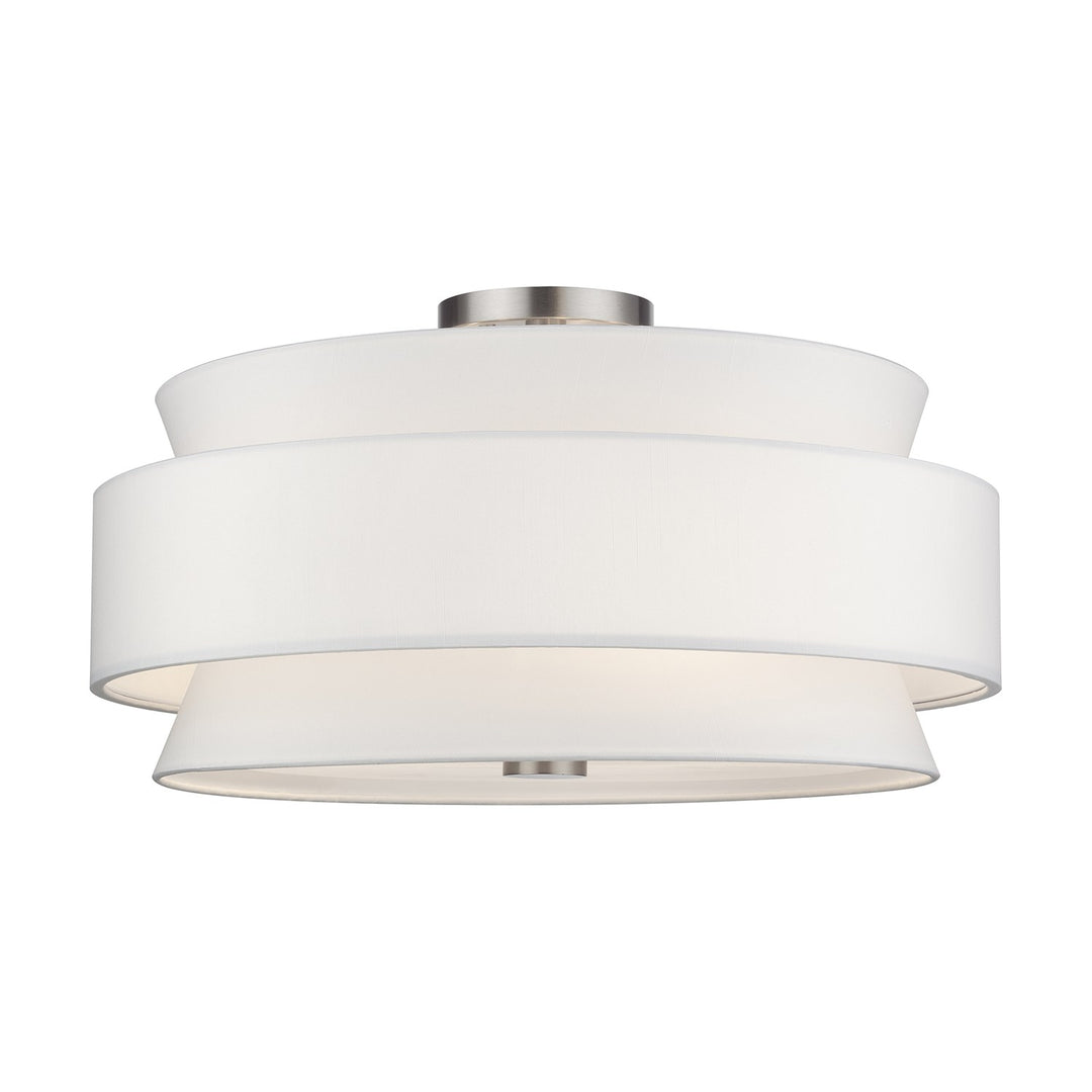 5 Light Brushed Nickel Large Semi-Flush by Livex Lighting