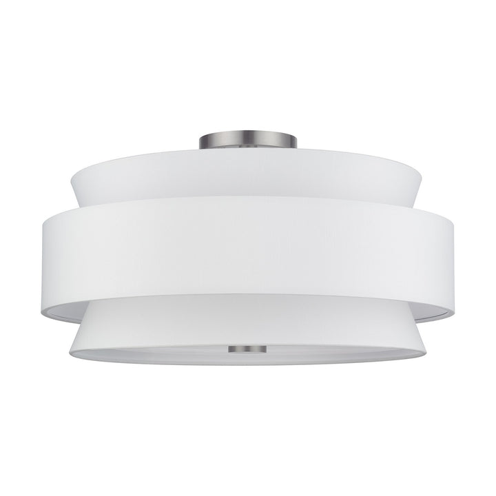5 Light Brushed Nickel Large Semi-Flush