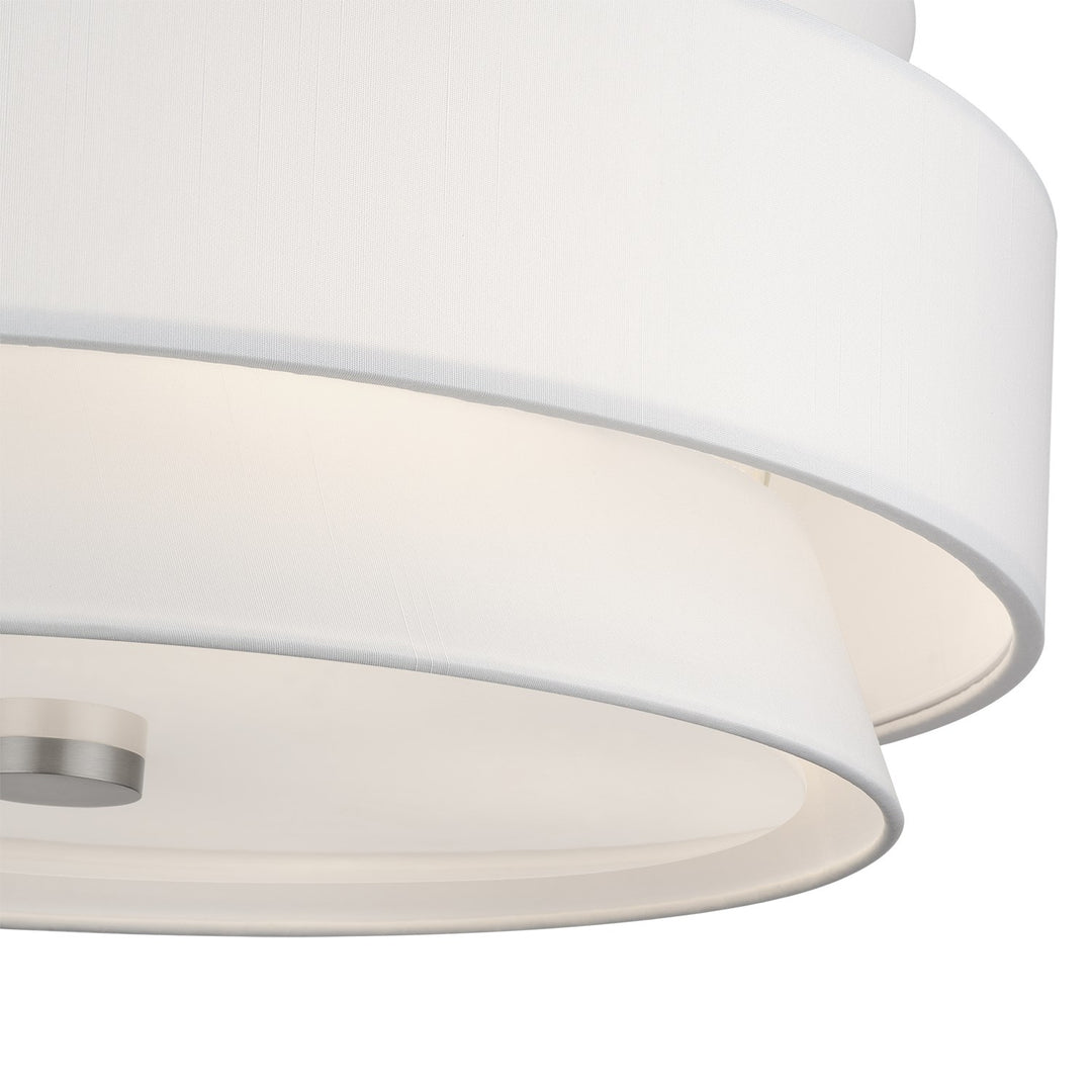 5 Light Brushed Nickel Large Semi-Flush