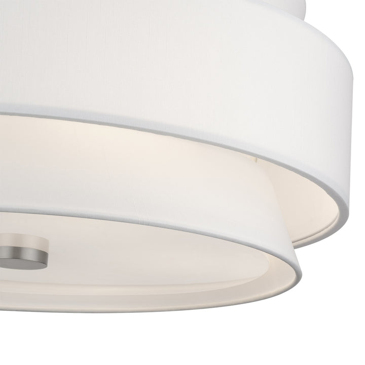 5 Light Brushed Nickel Large Semi-Flush