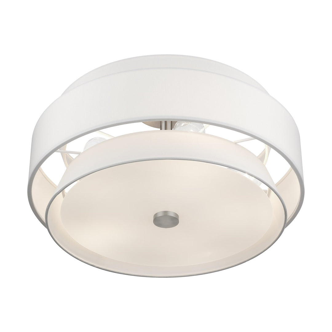 5 Light Brushed Nickel Large Semi-Flush