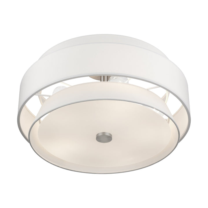 5 Light Brushed Nickel Large Semi-Flush