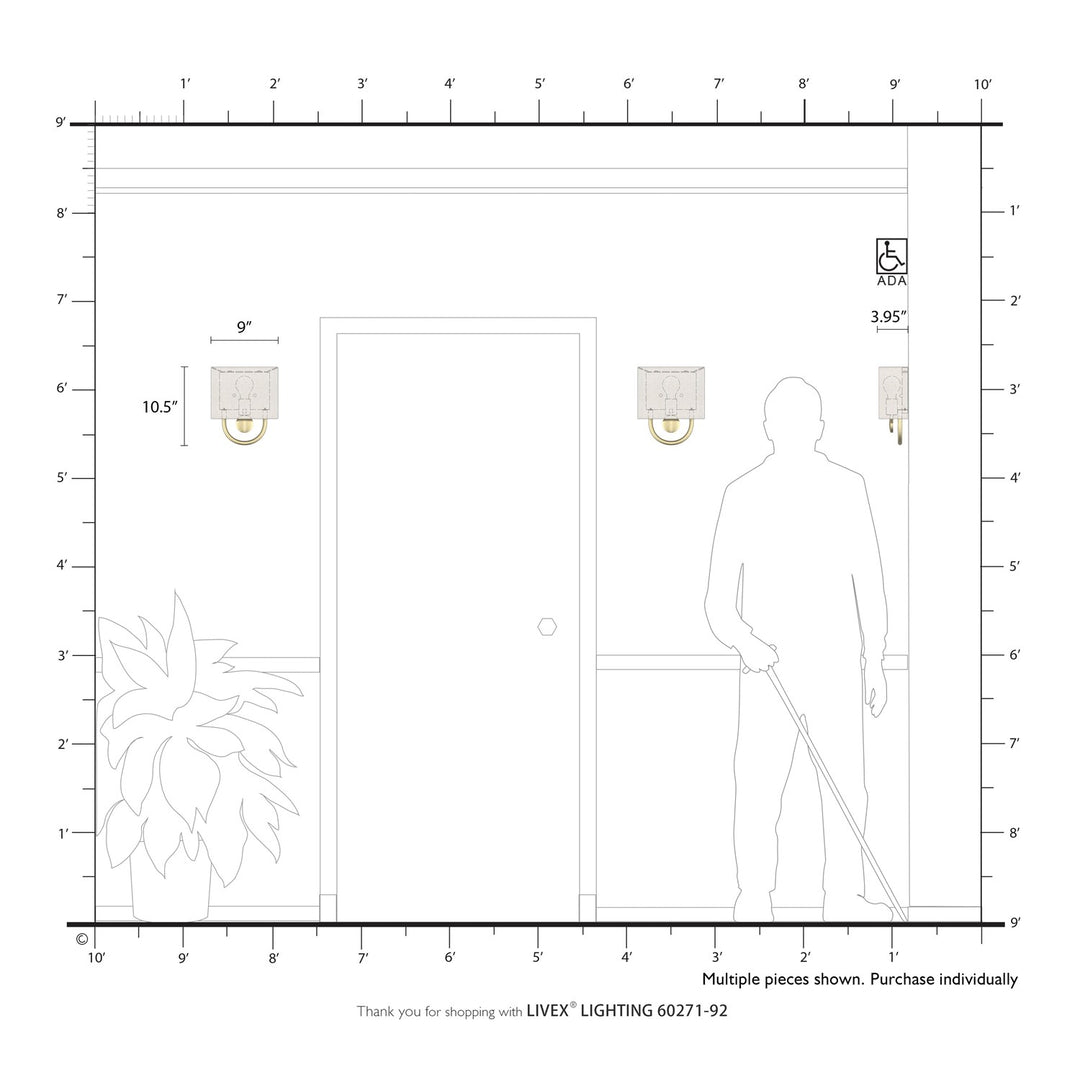 1 Light English Bronze Ada Sconce With Hand Crafted Oatmeal Fabric Shade