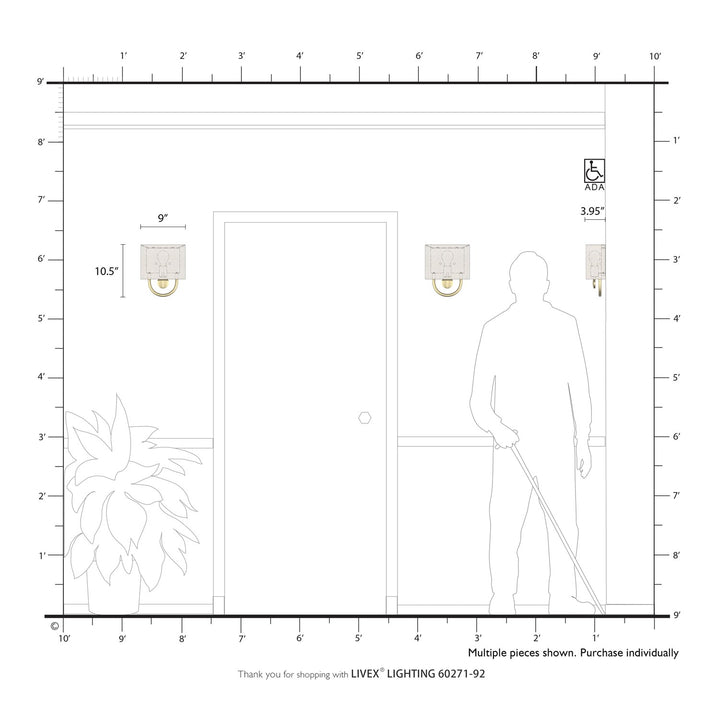 1 Light English Bronze Ada Sconce With Hand Crafted Oatmeal Fabric Shade