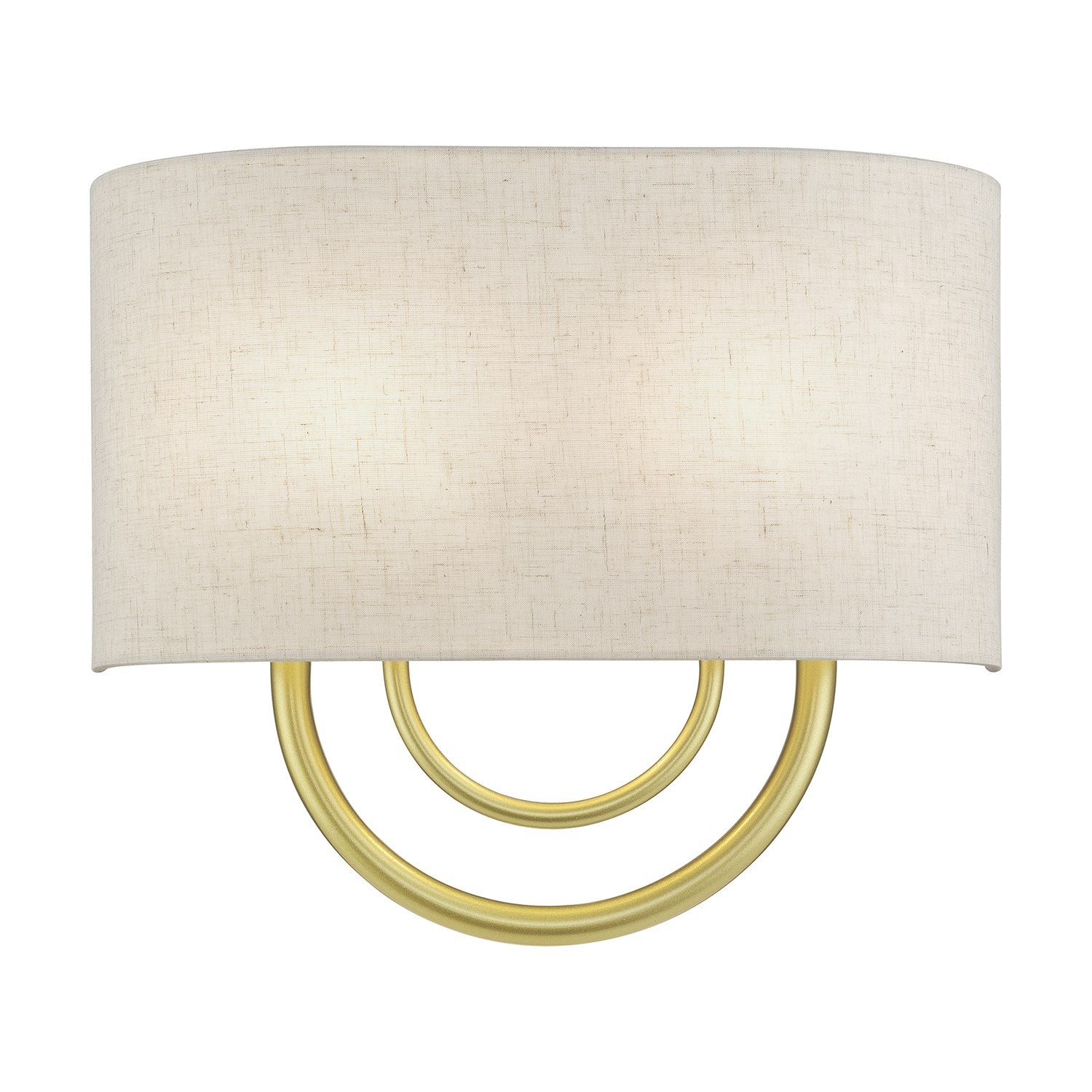 2 Light Soft Gold Ada Sconce With Hand Crafted Oatmeal Fabric Shade by Livex Lighting