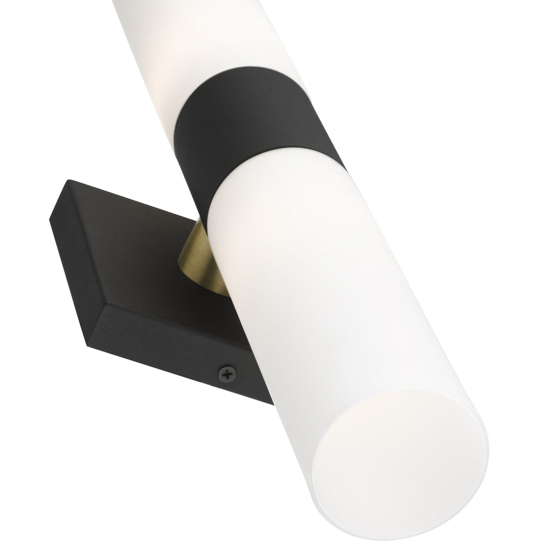 2 Light Textured Black Ada Vanity Sconce