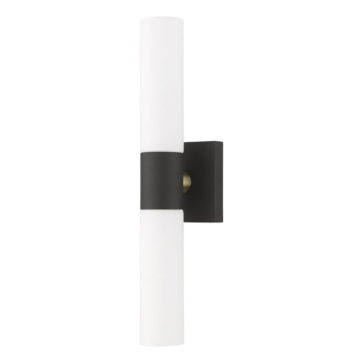 2 Light Textured Black Ada Vanity Sconce