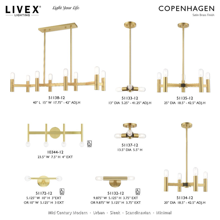 4 Light Satin Brass Ada Vanity Sconce