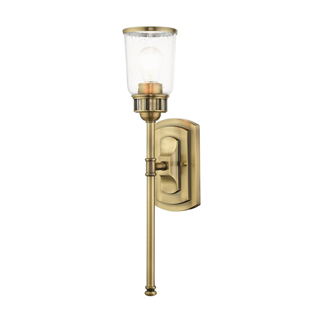 1 Light Antique Brass Single Sconce by Livex Lighting