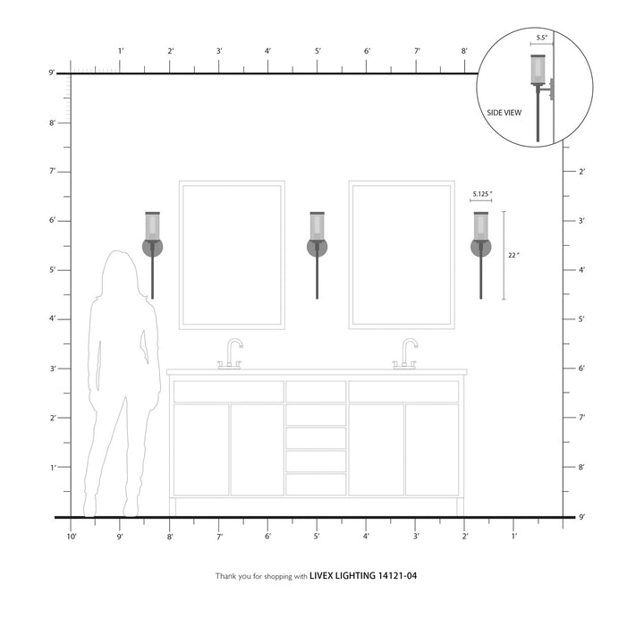 1 Light Black Wall Sconce