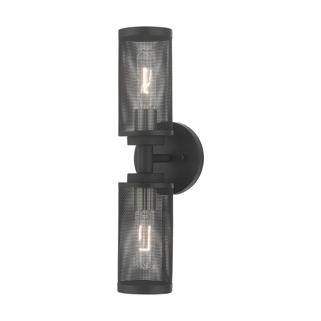 2 Light Black Wall Sconce