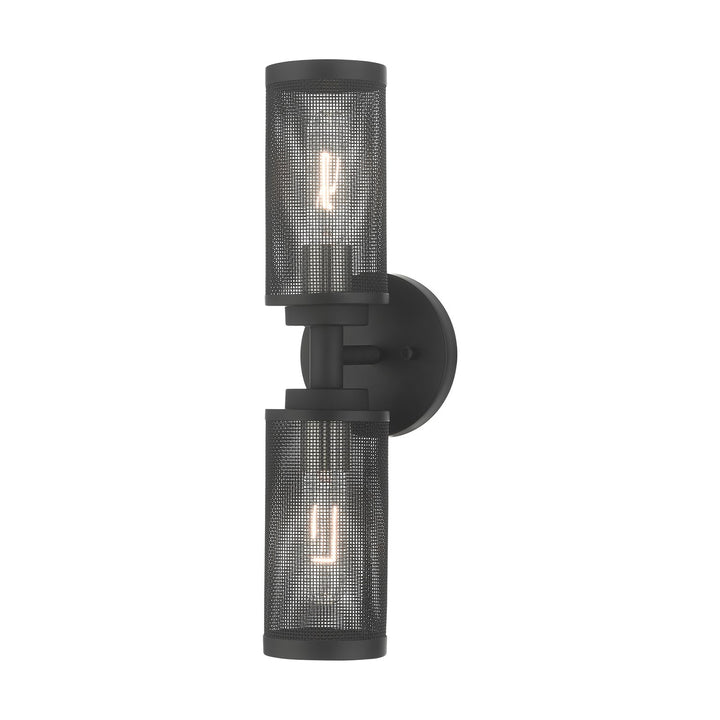2 Light Black Wall Sconce