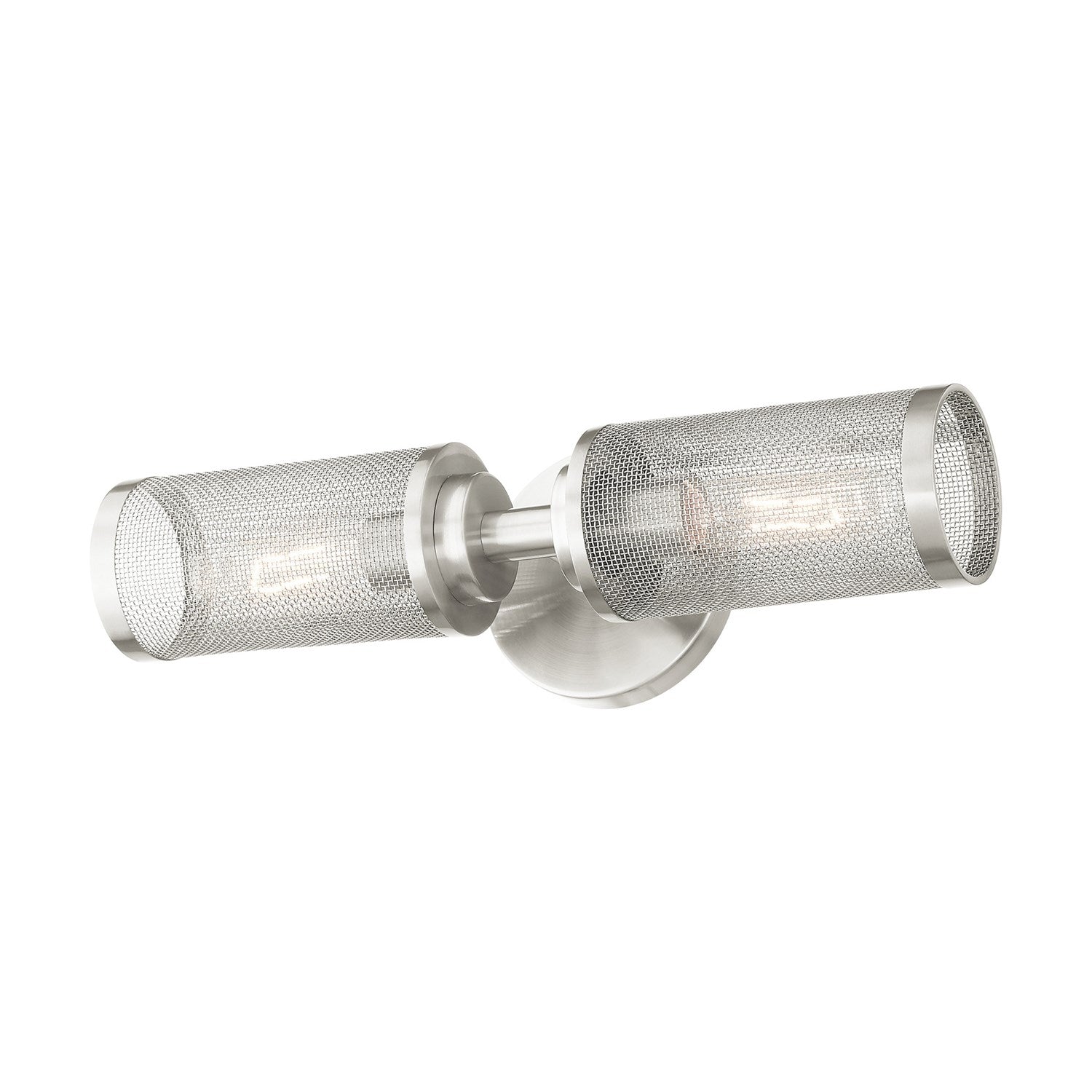 2 Light Brushed Nickel Wall Sconce