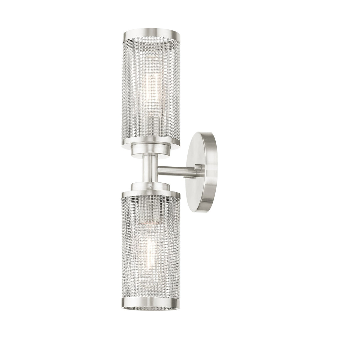 2 Light Brushed Nickel Wall Sconce
