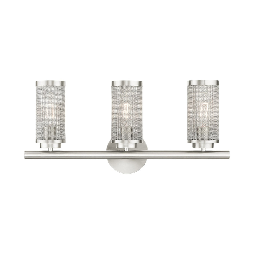 3 Light Brushed Nickel Bath Vanity by Livex Lighting