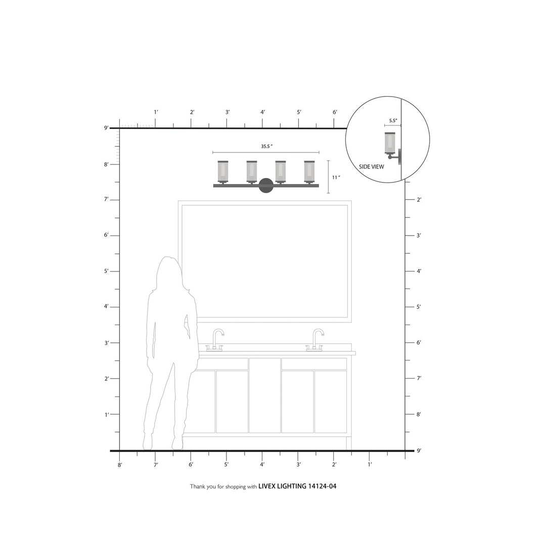 4 Light Black Bath Vanity