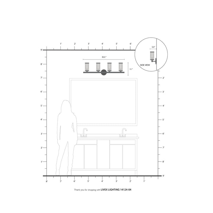 4 Light Black Bath Vanity