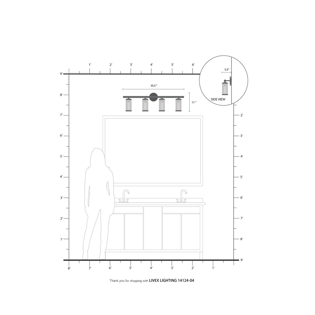 4 Light Black Bath Vanity