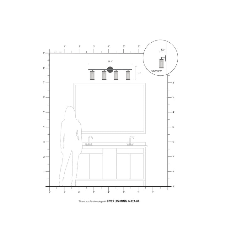4 Light Black Bath Vanity