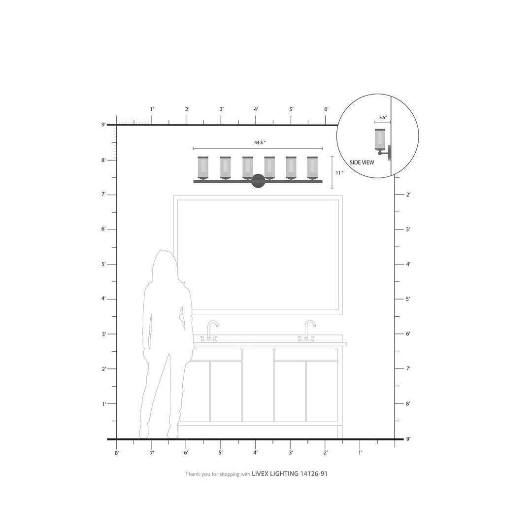 6 Light Brushed Nickel Bath Vanity