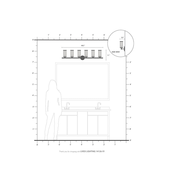 6 Light Brushed Nickel Bath Vanity