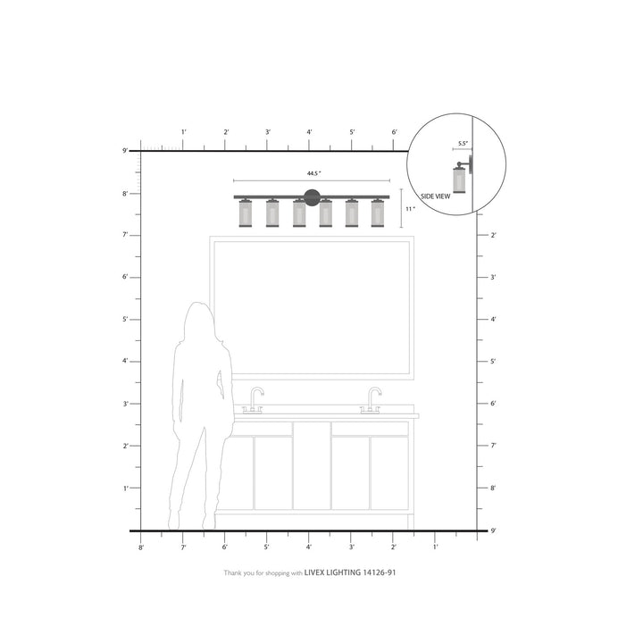 6 Light Brushed Nickel Bath Vanity
