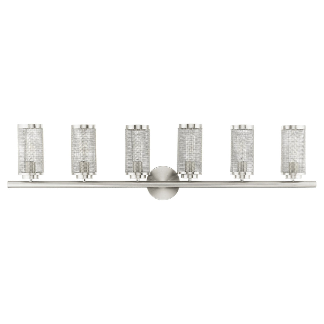 6 Light Brushed Nickel Bath Vanity