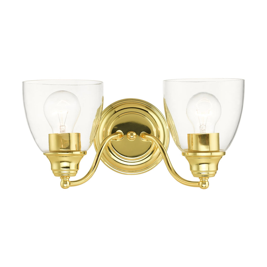 2 Light Polished Brass Vanity Sconce by Livex Lighting