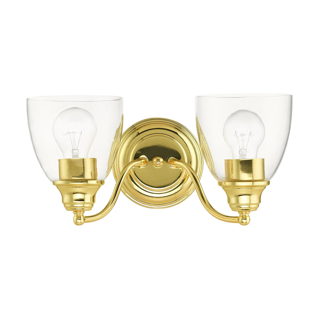 2 Light Polished Brass Vanity Sconce