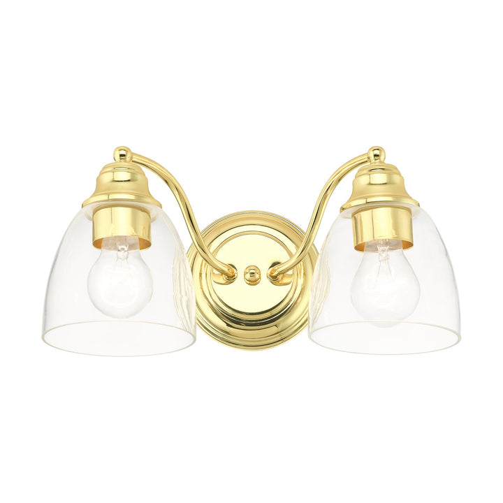 2 Light Polished Brass Vanity Sconce